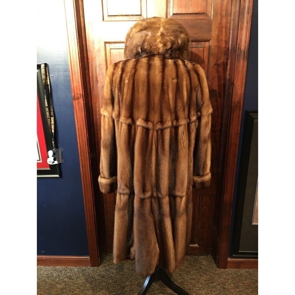 SAKS 5th AVENUE genuine MINK TRAPEZE COAT, “Whiskey”, 3/4 length, Women’s XL - Picture 2 of 10